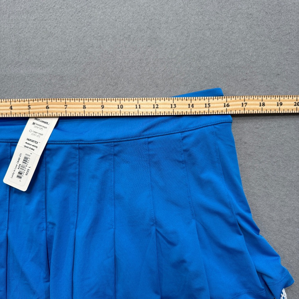 NEW Lucky In Love Tennis Skort Women's Large Blue Pleated Vaportex Athletic Golf - Picture 3 of 8